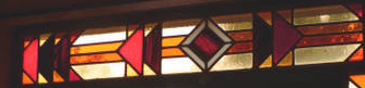 Prairie style stained and leaded glass entryway