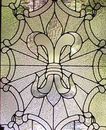 Fleur de Lis Leaded Glass Door Panel 