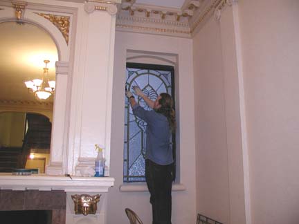 Prospect Park West Residential Building Lobby leaded beveled glass windows