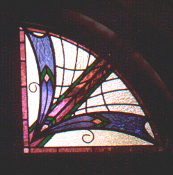 Art deco style stained glass panel set