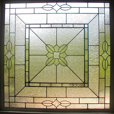 Leaded clear textured glass bathroom privacy window