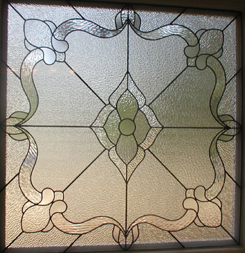 leaded clear textured glass bathroom privacy window