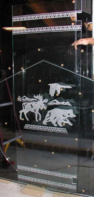 Etched Glass Shower Door