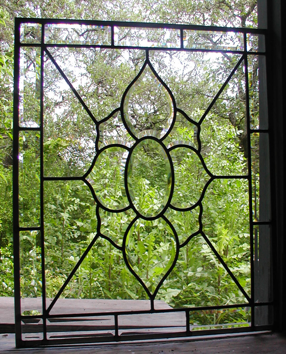 Leaded beveled glass windows