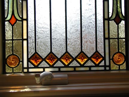 Visconti Stained Glass Bathroom Privacy Window