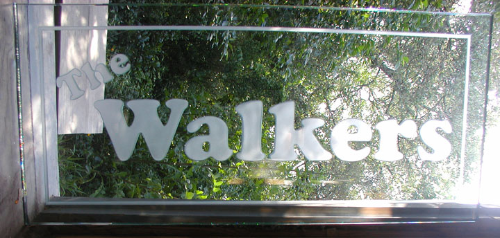 Carved Glass Walkers Sign