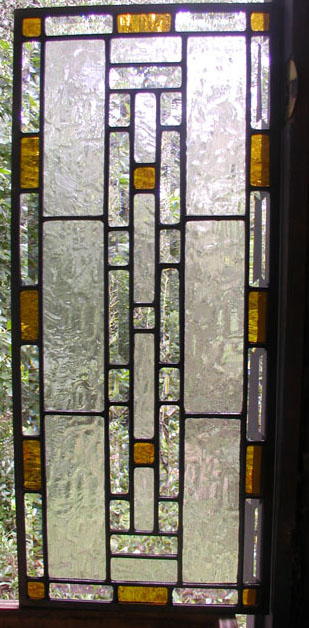 Geometric Leaded Glass Cabinet Door Panel
