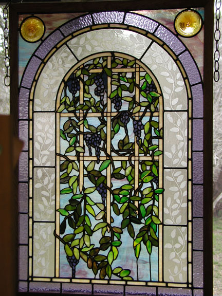Wisteria with Etched Glass Border