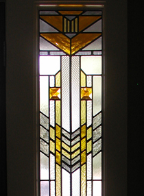 FLW style leaded glass entryway